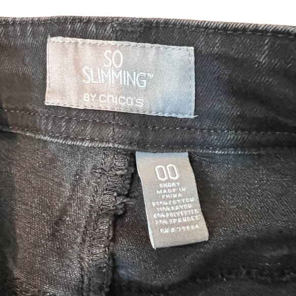 CHICO'S‎ So Slimming Jeans XS Womens Black Denim Size Short Extra Small - Picture 6 of 7